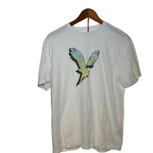 American Eagle Super Soft White Graphic T-Shirt Men's Size M Eagle Logo